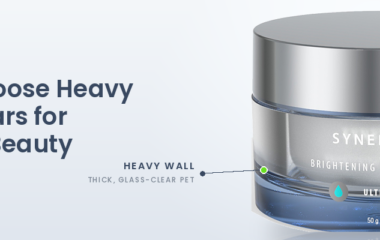 Synerpack heavy wall PET jar with a brushed-silver cap and thick, glass-clear PET wall